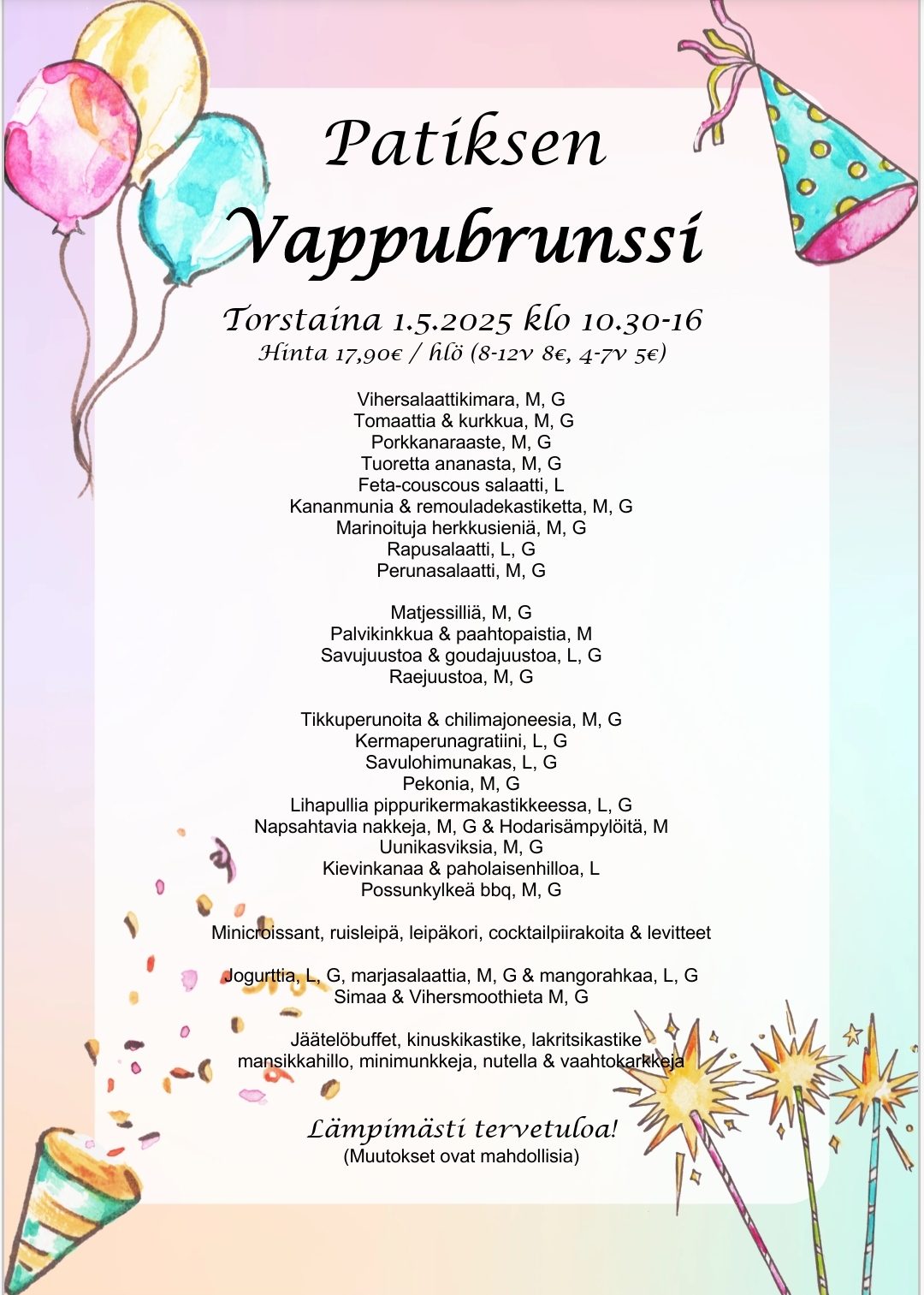 Isänpäivä menu
